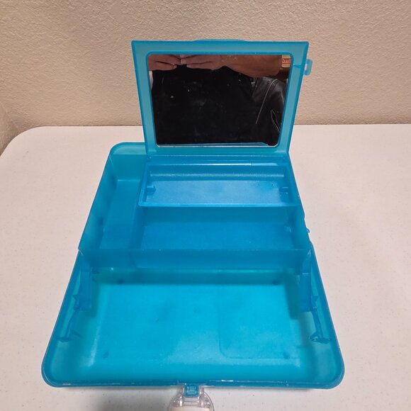 Caboodles Retro Makeup Case On-The-Go-Girl Blue Glitter Classic Organizer - Picture 4 of 12